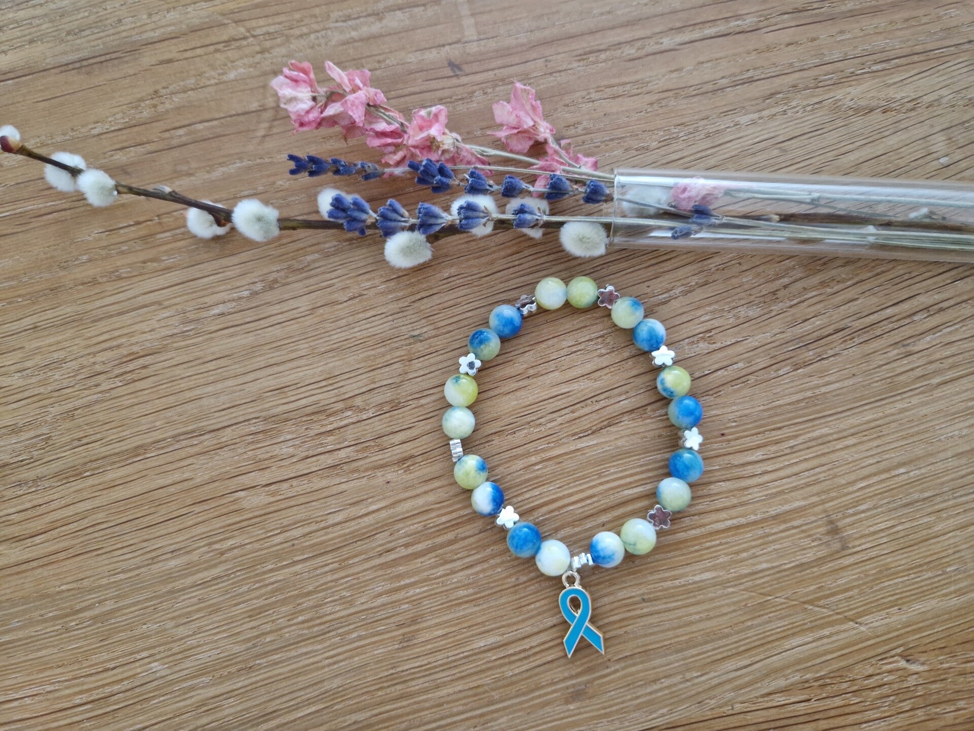 Armband blauw-blue ribbon 2