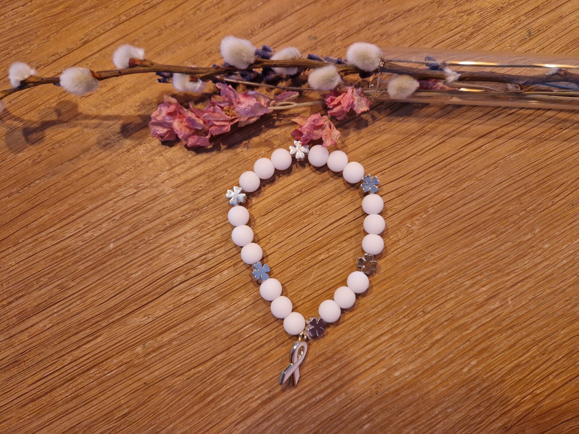 Armband wit-white ribbon 2