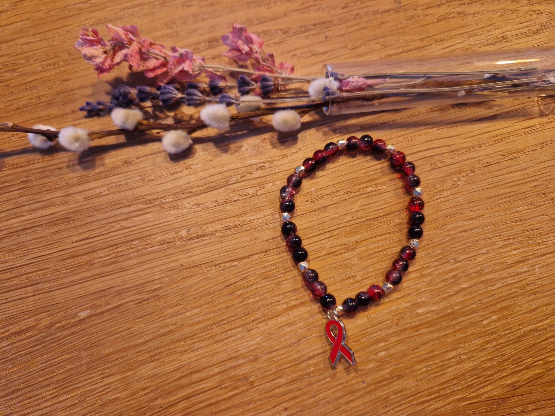 Armband rood-red ribbon 3