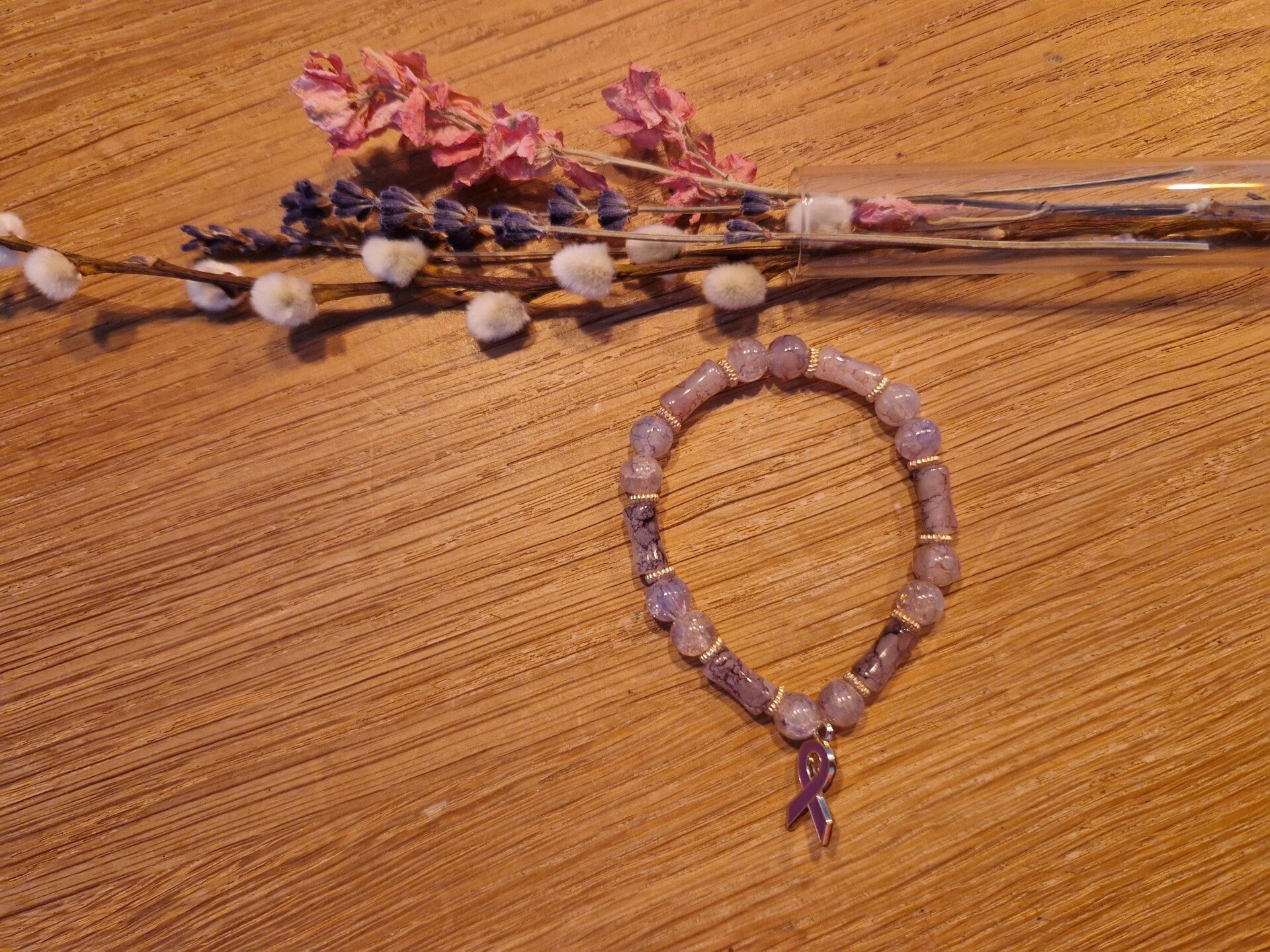 Armband paars-purple ribbon 3