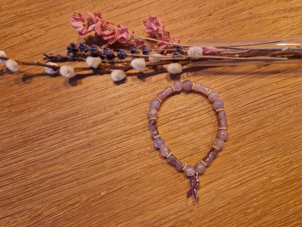 Armband paars-purple ribbon 3
