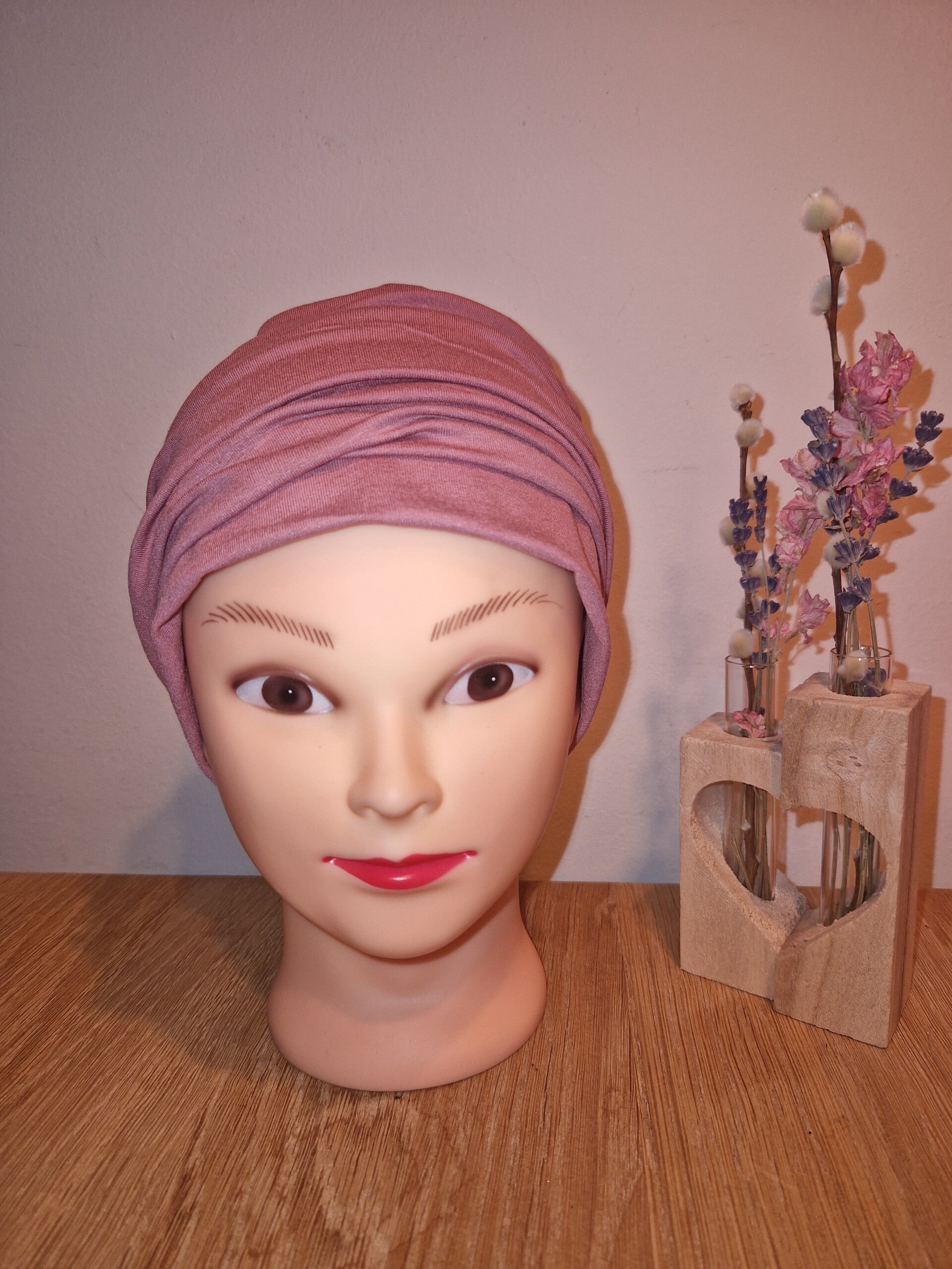 Plooimutsje viscose donker oudroze
