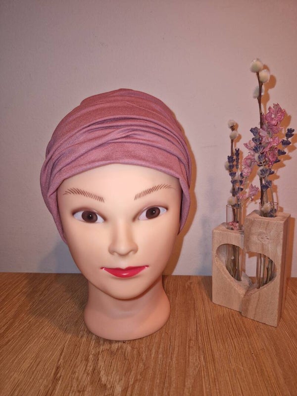 Plooimutsje viscose donker oudroze