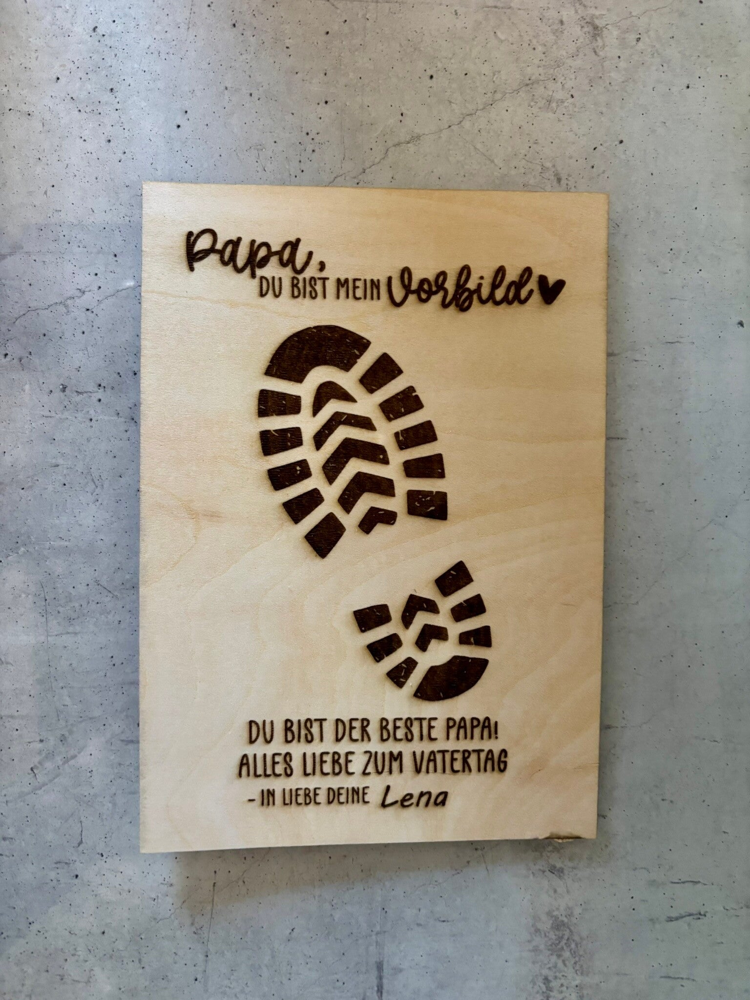Fußabdruck Tafel