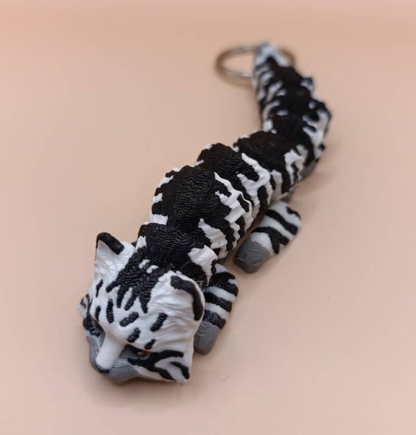Snow Bengal Cat Keychain 3D