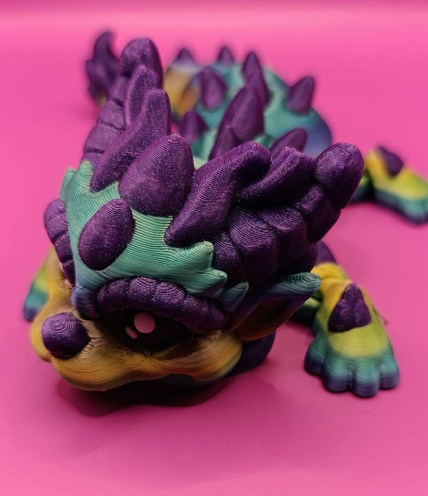 Articulated Dragon Lizard Figurine – Multicolor 3D Print