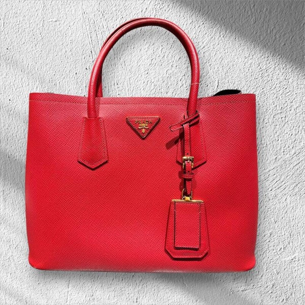 Prada Saffiano Lederhandtasche – Rot