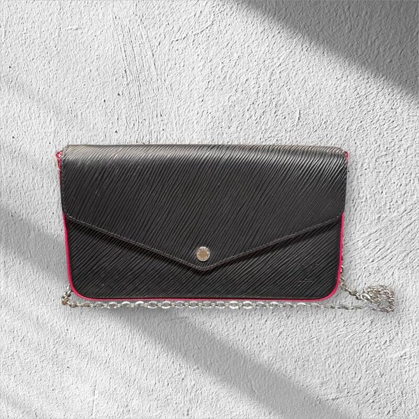Louis Vuitton Felicie Pochette Epi Leder schwarz