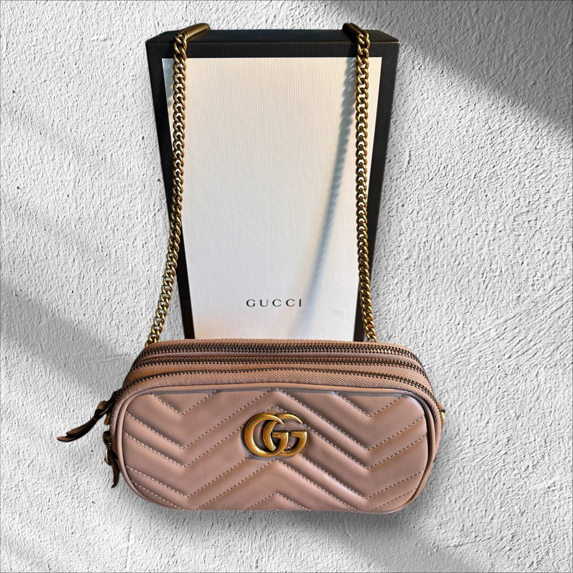 Gucci GG Marmont Triple Zip Mini Crossbody Bag