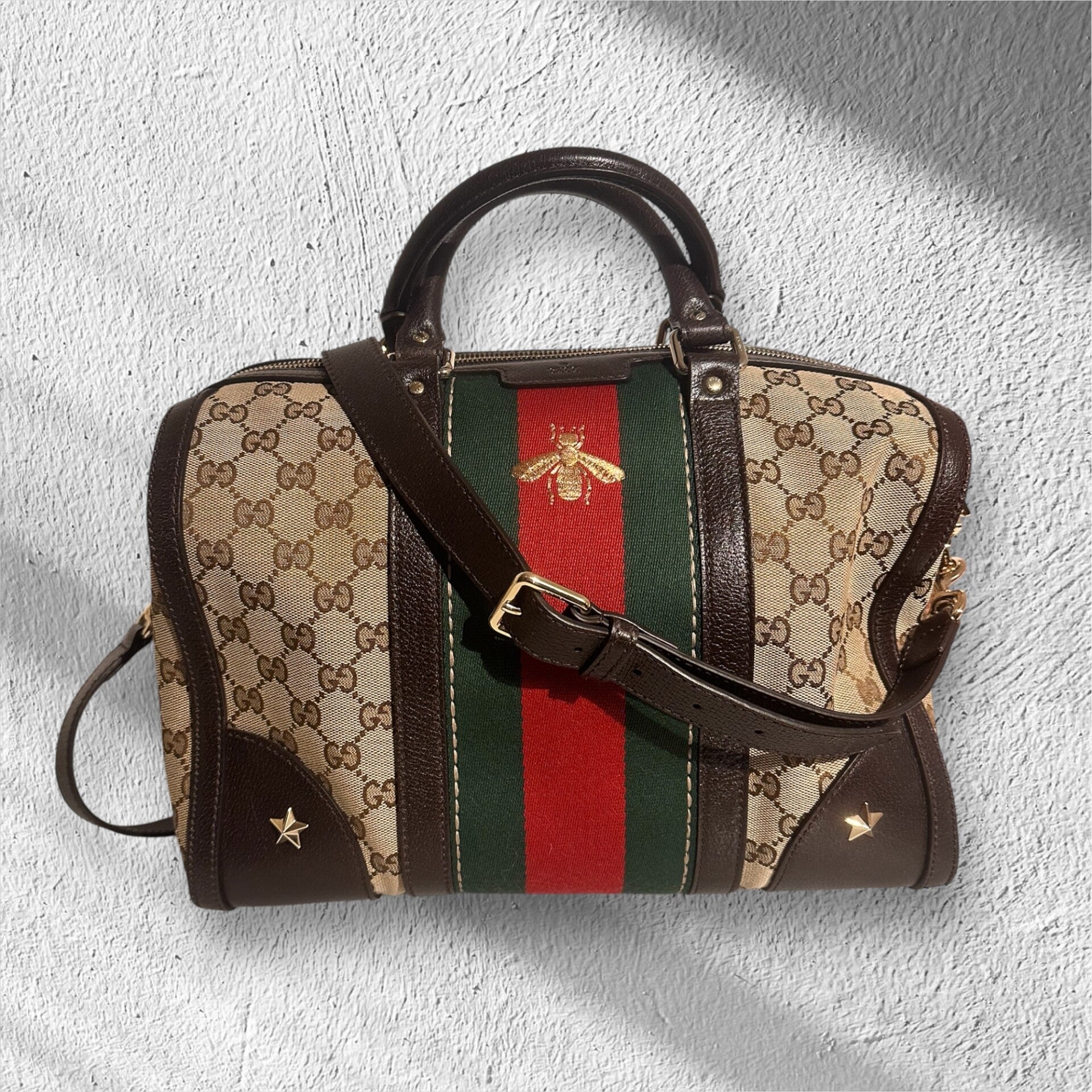 Gucci Vintage Bee Boston Bag