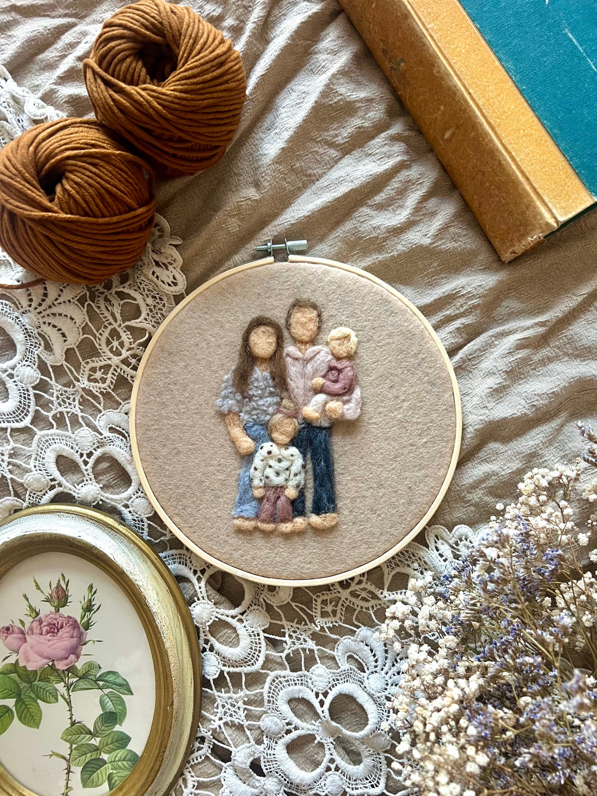 Handgemaakt vilten portret