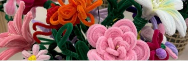 Abonnement pour AVRIL 2027 (soirées créatives): Bouquet de fleurs en cure-pipes