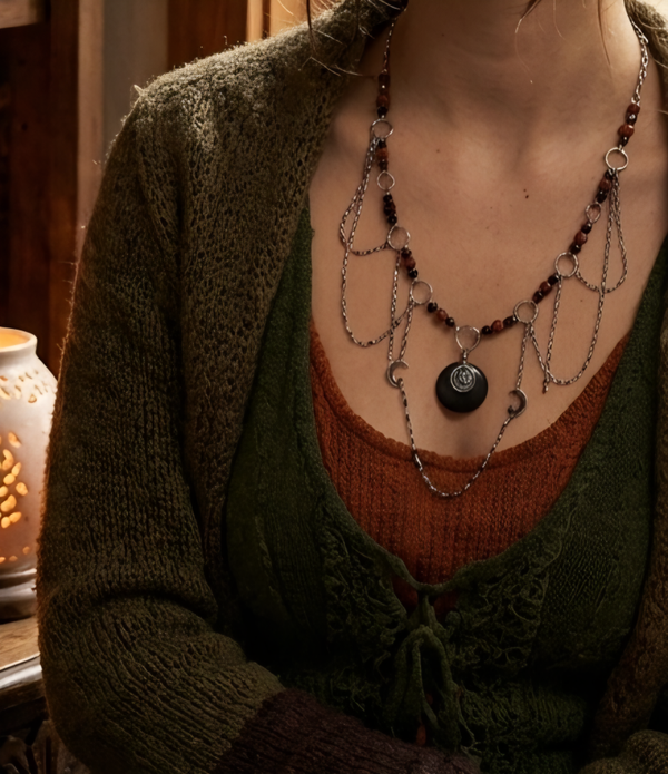 Collier "Lune de Lave"