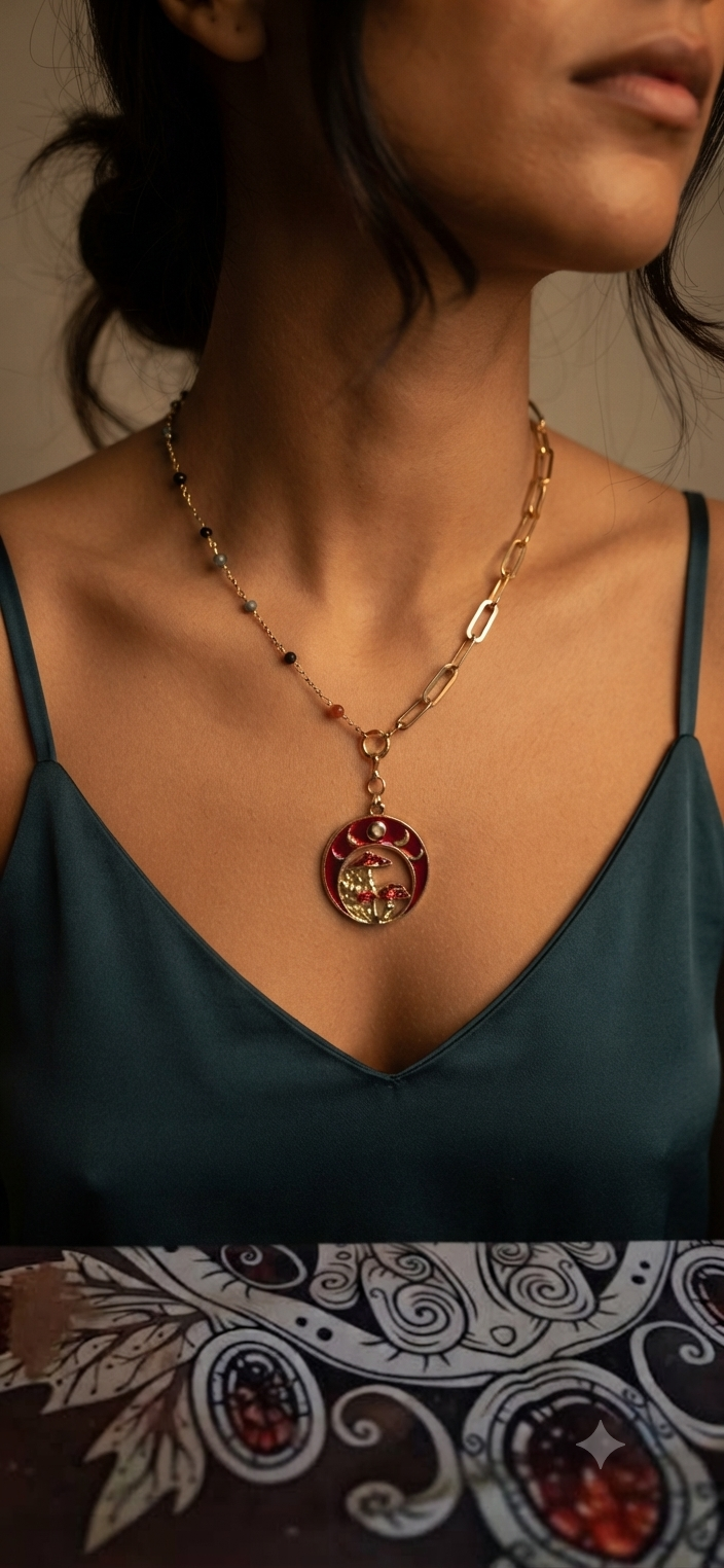 Collier Cornaline "Douceur Sélénite"
