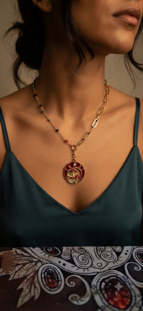 Collier Cornaline "Douceur Sélénite"