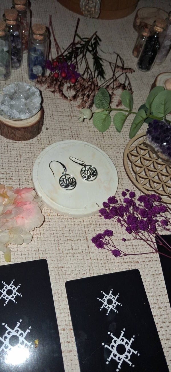 Boucles Crochets Fleur de Lotus