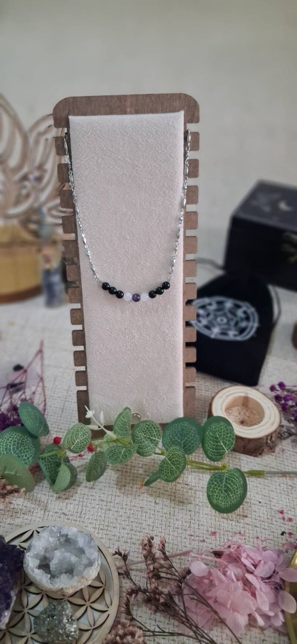 Collier Tourmaline, Améthyste "Protection Céleste"