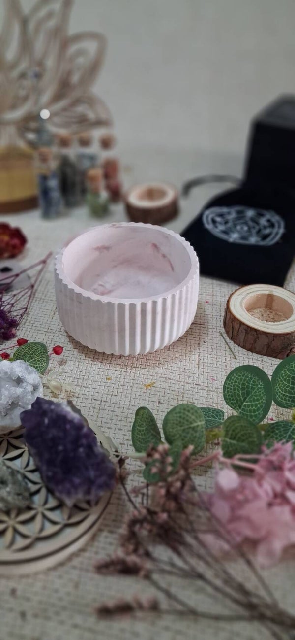 Pot Ciselé Minimaliste Rose Poudré marbré