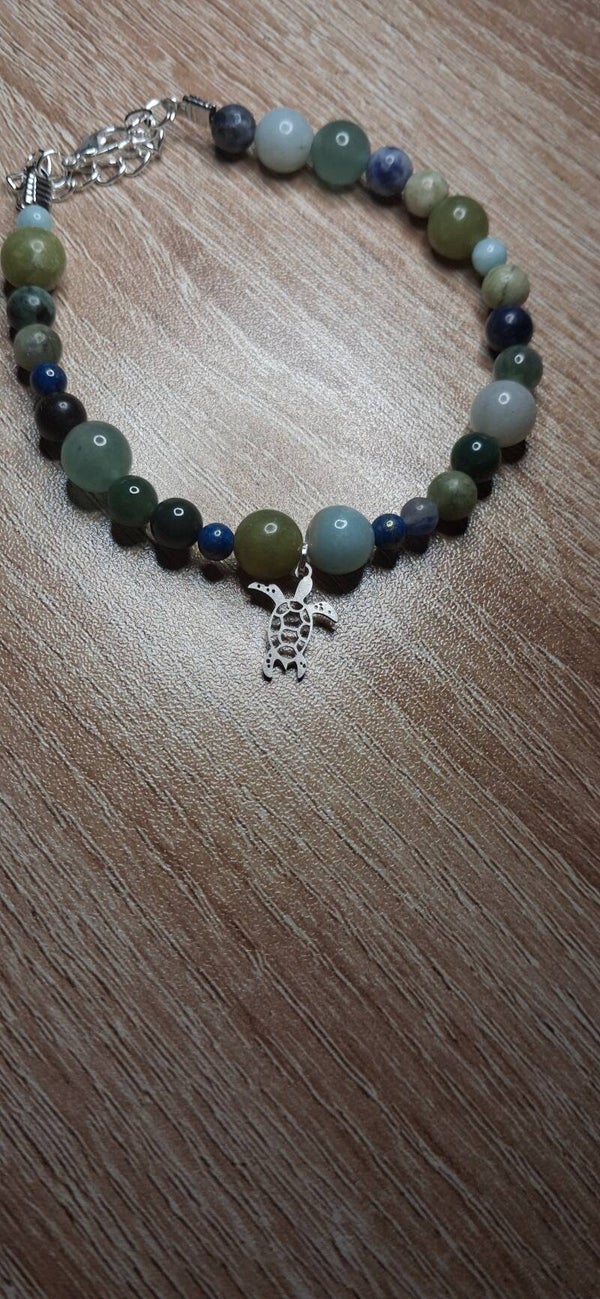 Bracelet Agate Arbre, Maifanite, Amazonite « Voyageur des Abysses »