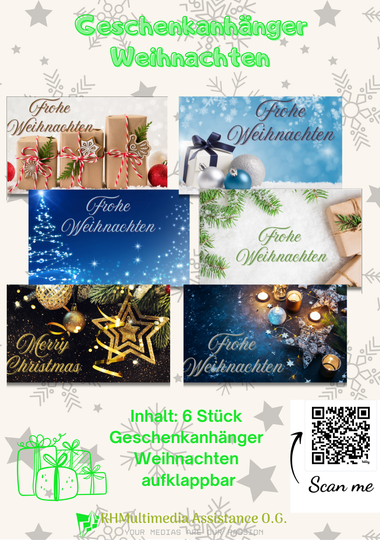 Weihnachtszauber Geschenkanhänger Doppel