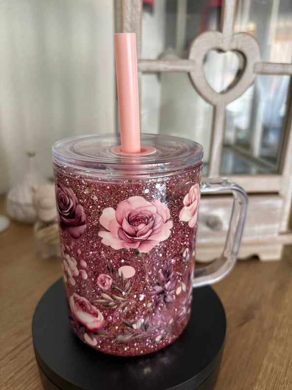 Schneekugel Trinkbecher/Tasse Rose