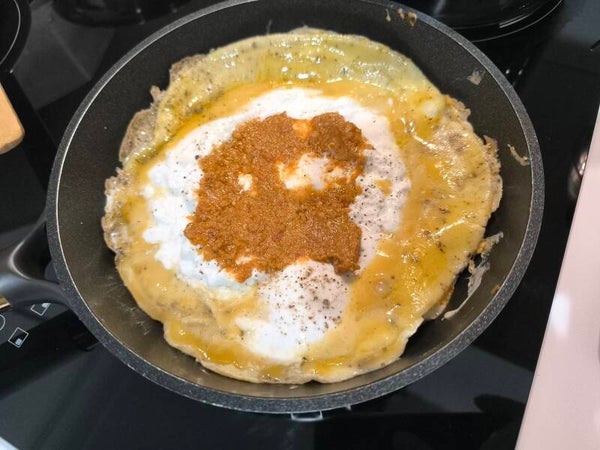 Omlette revisitée pesto modzza