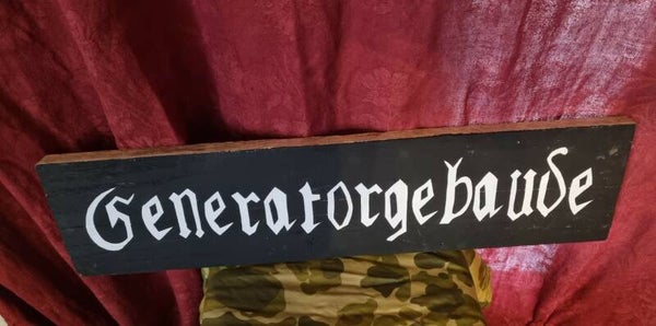 Panneau Allemand WW2  "Generatorgebaude"
