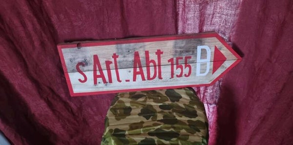 Panneau allemand WW2  "S Art Abt 155"