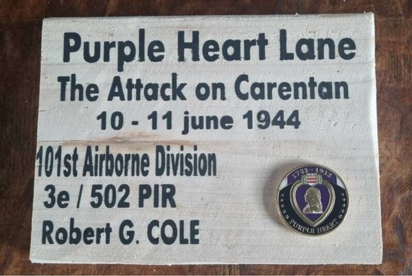 Panneau WW2  "Purple Heart Lane"