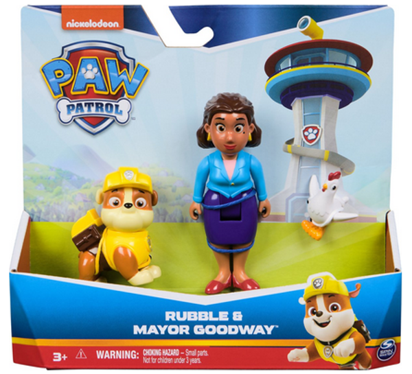 PAW Patrol - Rubble & Burgemeester Goodway met Chickaletta - Speelfigurenset
