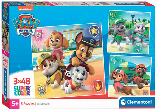 Paw Patrol: Legpuzzel 3x48st. - Super Color - Clementoni