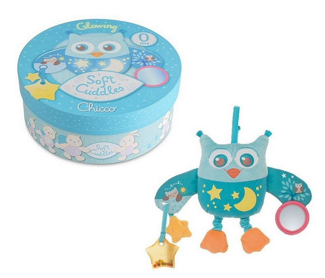 Chicco: Pluche Uil Activity in ronde box
