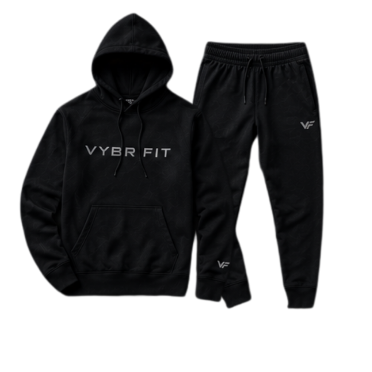 BLK SWEATSUIT SET