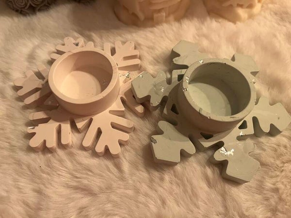 Schneeflocke Teelichthalter 2 set