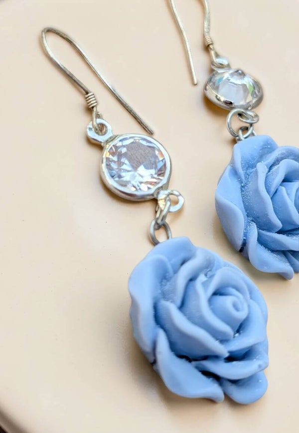 Light Blue Polymer Clay Daisies 0022