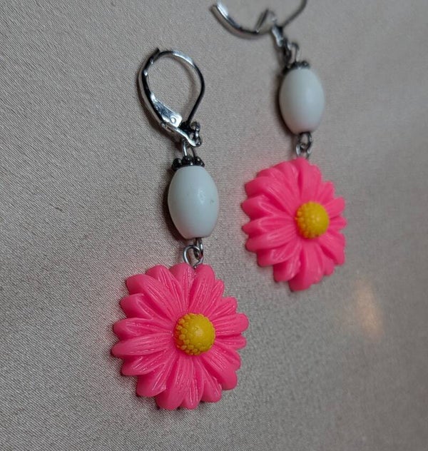 Pink Polymer Clay Daisies 0018