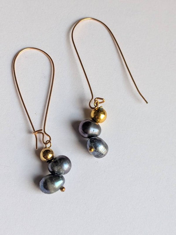 Double Hoop Long Pearl 0101