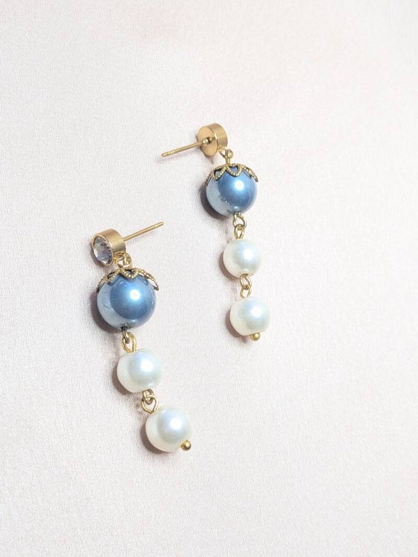Triple Coloured White Gray Round Pearl 0150