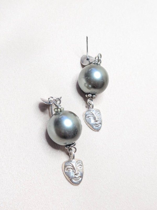925 Face Mask Coloured Round Dark Pearl 0161