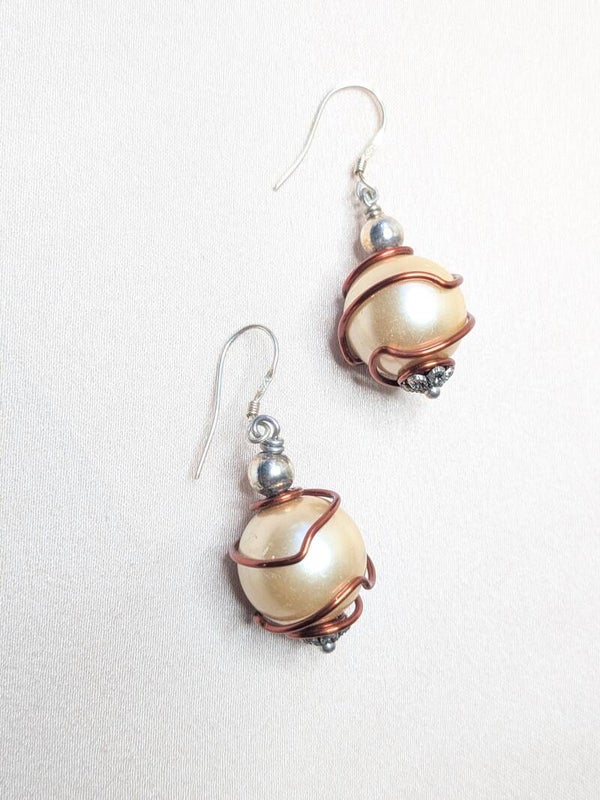 Cream Round Pearl Wire Wrap 0171