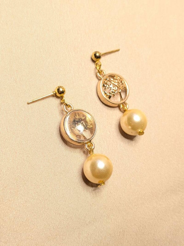 Cream Round Crystal Pearl 0194