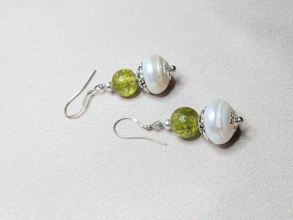 Green Crystal White Round Pearl 0195