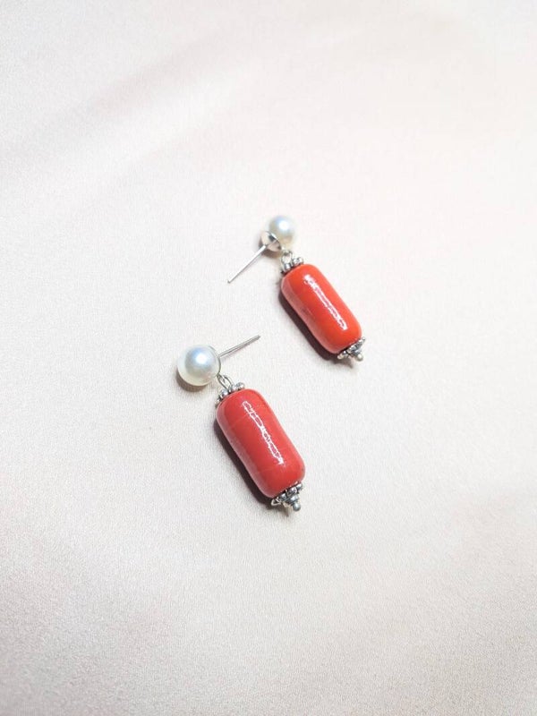 Cylinder Orange Agat White Pearl 0209