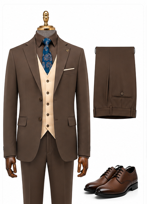 MARRON & BEIGE 3 PIECES