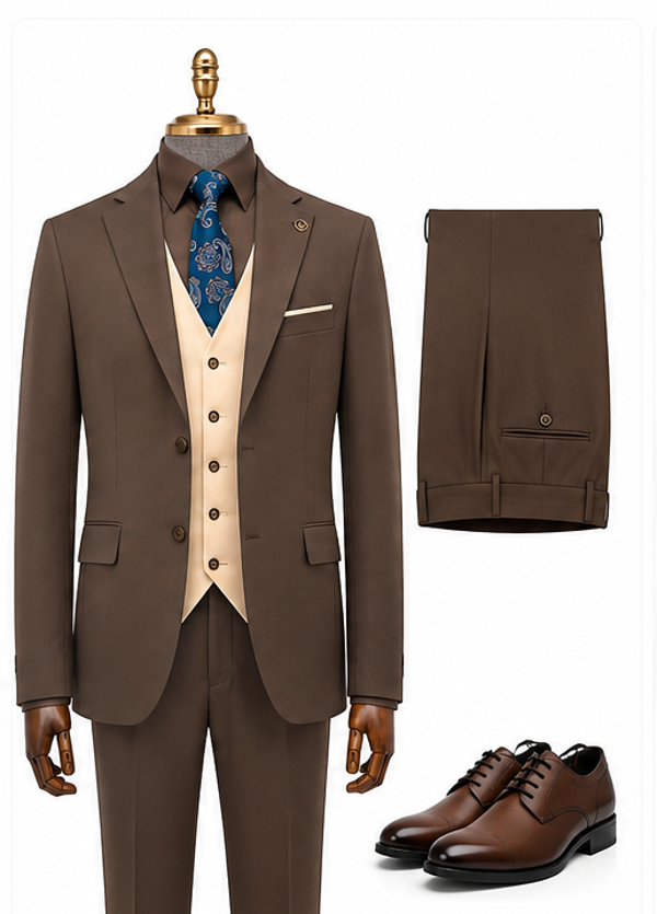MARRON & BEIGE 3 PIECES