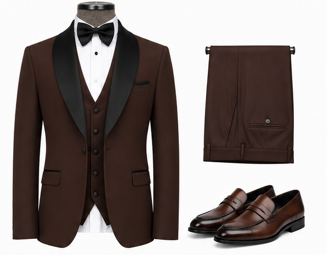 SMOKING MARRON & NOIR