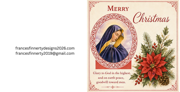 Virgin mary religious christmas oval #3