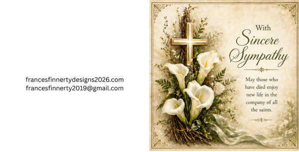 religious floral sincere sympathy card.