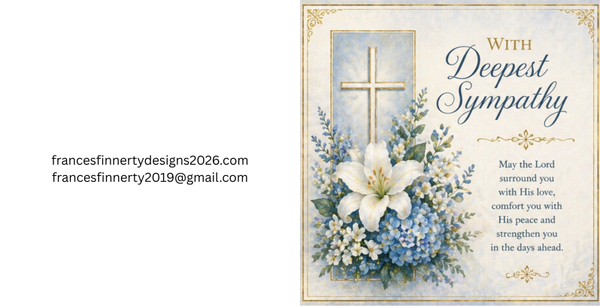 Pale blue floral imagery sympathy card