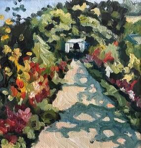 Verkocht | Le jardin | Olieverf op doek | 15 bij 15 cm | © 2020